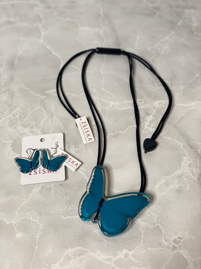 Butterfly Set of Necklace and Earrings